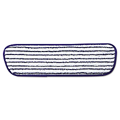 Rubbermaid Commercial Microfiber Finish Pad, 18 x 5.5, Blue/White, 6/Box (RCPQ800WHI)