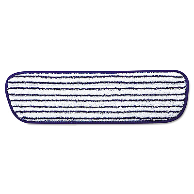 Rubbermaid Commercial Microfiber Finish Pad, 18 x 5.5, Blue/White, 6/Box (RCPQ800WHI)