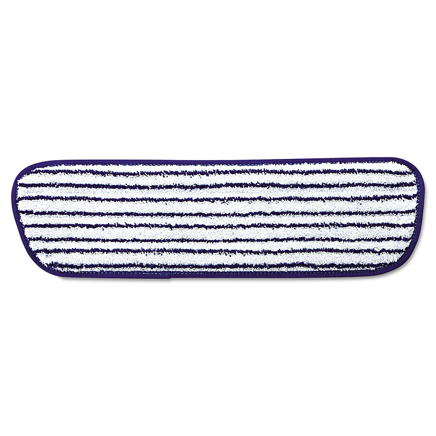 Rubbermaid Commercial Microfiber Finish Pad, 18 x 5.5, Blue/White, 6/Box (RCPQ800WHI)