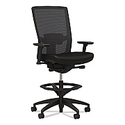 Workplace2.0 500 Series Mesh and Fabric Stool, Supports to 300 lb, 24.6 x 34.4 Seat Height, Black Seat, Black Back, Black Base (51975)