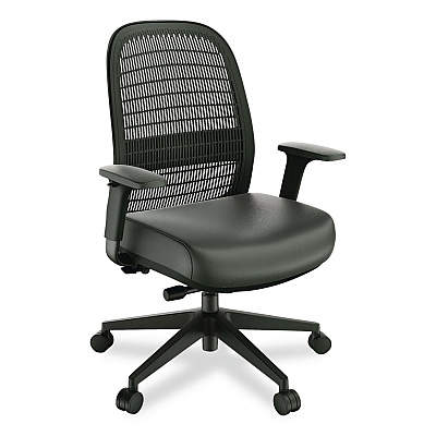 Workplace2.0 Health Bedford Polyurethane Nylon Task Chair, Supports Up to 275 lbs, 18" to 21.6" Seat Height, Black Seat/Back/Base (WP62574)
