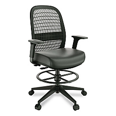 Workplace2.0 Health Bedford Drafting Stool, Supports Up to 275 lb, 26.5x 33.6 Seat Height, Black Seat, Black Back, Black Base (WP62575)