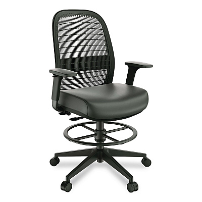 Workplace2.0 Health Bedford Drafting Stool, Supports Up to 275 lb, 26.5x 33.6 Seat Height, Black Seat, Black Back, Black Base (WP62575)