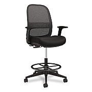 Workplace2.0 Bedford Task Stool, Supports Up to 275 lb, 26.5 x 33.6 Seat Height, Black Seat, Black Back, Black Base (WP62996CC)