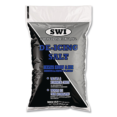 Scotwood Industries Rock Salt De-Icing Salt, 50 lb Bag, 50 Bags/Pallet (SWO50BRPLT)