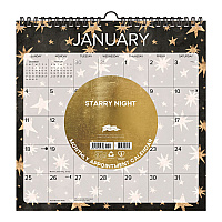 Starry Night 2026 Spiral Wall Calendar, Starry Night Artwork, 12 x 12, Multicolor Sheets, 12-Month (Jan to Dec) (54758)