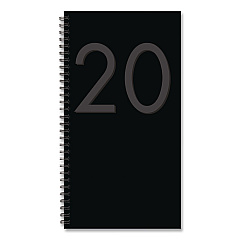 Black Softcover Weekly/Monthly Spiral Planner. 6.5 x 3.5, Black Cover, 12-Month (Jan to Dec): 2026 (57315)