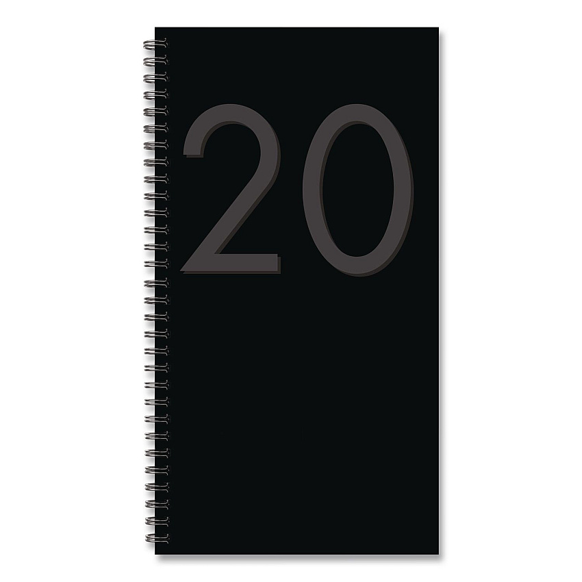 Black Softcover Weekly/Monthly Spiral Planner. 6.5 x 3.5, Black Cover, 12-Month (Jan to Dec): 2026 (57315)
