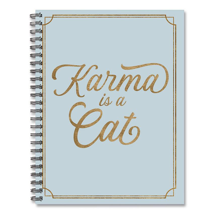 Karma is a Cat Weekly/Monthly Planner, 8.5 x 6.5, Blue Cover, 12-Month (Jan to Dec): 2026 (58442)