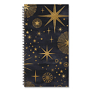 Celestial Softcover Weekly/Monthly Spiral Planner, 6.5 x 3.5, Black/Gold Cover, 12-Month (Jan to Dec): 2026 (57322)