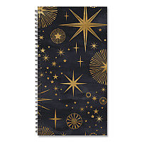 Celestial Softcover Weekly/Monthly Spiral Planner, 6.5 x 3.5, Black/Gold Cover, 12-Month (Jan to Dec): 2026 (57322)