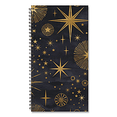 Celestial Softcover Weekly/Monthly Spiral Planner, 6.5 x 3.5, Black/Gold Cover, 12-Month (Jan to Dec): 2026 (57322)