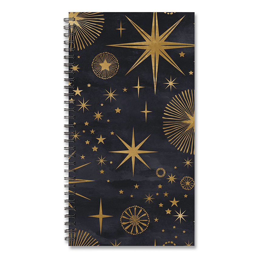 Celestial Softcover Weekly/Monthly Spiral Planner, 6.5 x 3.5, Black/Gold Cover, 12-Month (Jan to Dec): 2026 (57322)