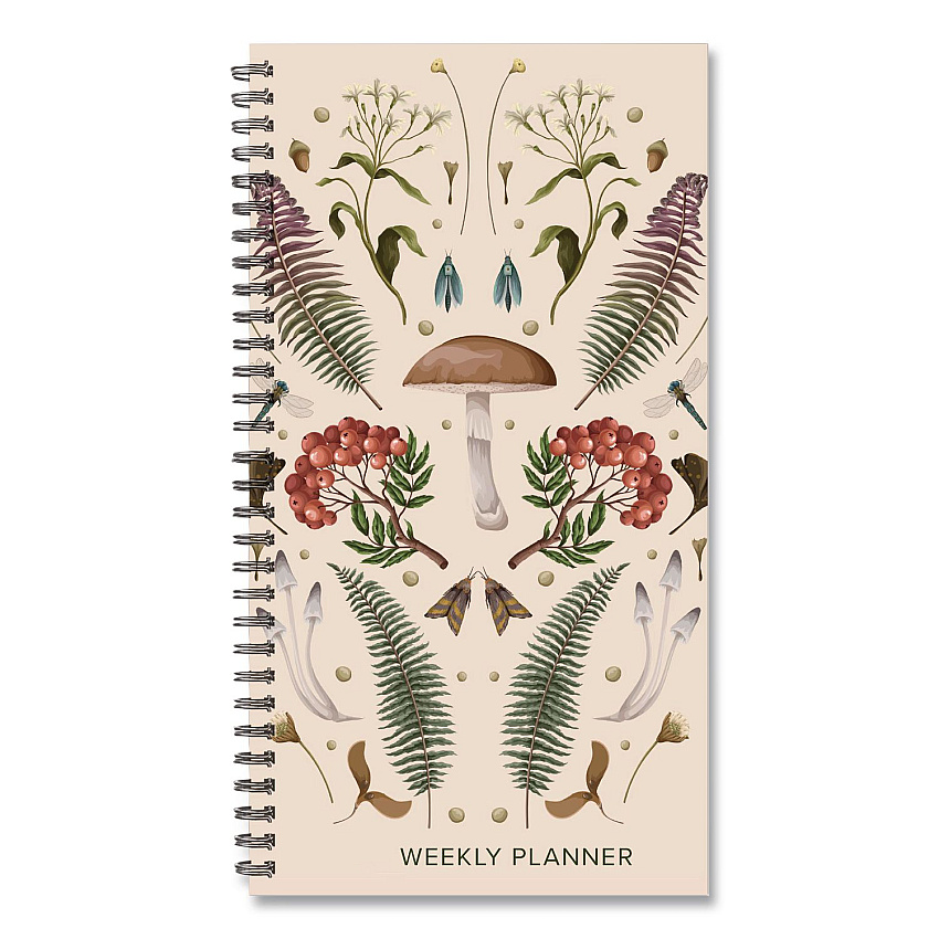 Woodland Mushroom Softcover Weekly/Monthly Spiral Planner, 6.5 x 3.5, Multicolor Cover, 12-Month (Jan to Dec): 2026 (57360)