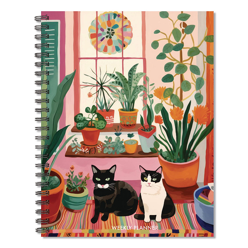 Cats Love Plants Weekly/Monthly Planner, 8.5 x 6.5, Multicolor Cover, 12-Month (Jan to Dec): 2026 (57728)