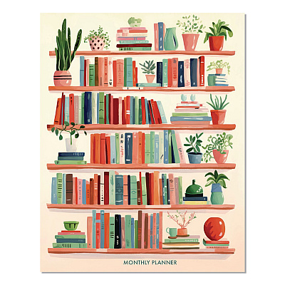 Boho Books Monthly Planner, 9.5 x 7.5, Multicolor Cover, 12-Month (Jan to Dec): 2026 (57766)