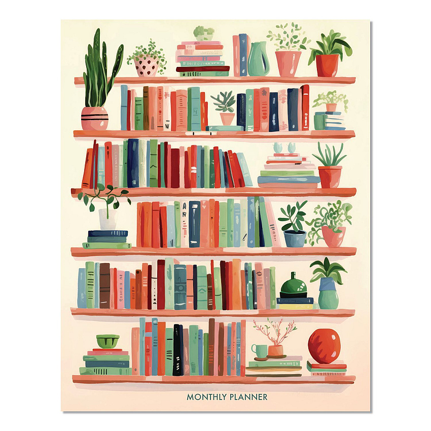 Boho Books Monthly Planner, 9.5 x 7.5, Multicolor Cover, 12-Month (Jan to Dec): 2026 (57766)