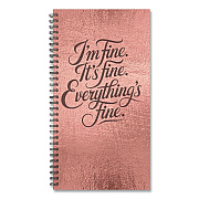 Everything is Fine (Trilingual) Weekly/Monthly Planner, 6.5 x 3.5, Rose Gold Cover, 12-Month (Jan to Dec): 2026 (58428)