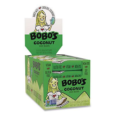 Bobo's Oatmeal Bars, Coconut, 3 oz Individually Wrapped, 12/Box (00050)