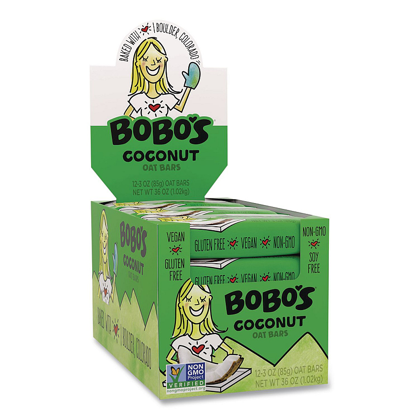 Bobo's Oatmeal Bars, Coconut, 3 oz Individually Wrapped, 12/Box (00050)