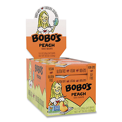 Bobo's Oatmeal Bars, Peach, 3 oz Individually Wrapped, 12/Box (00058)
