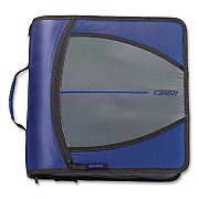 Case it Mighty Zip Tab Binder, 3 Rings, 3" Capacity, 11 x 8.5, Blue (D146BLUE)