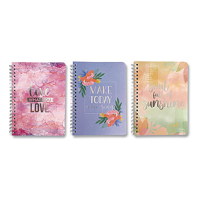 Carolina Pad Silver Lining Hardcover Journal, Medium/College Rule, Randomly Assorted Cover Designs and Colors, (80) 7 x 5 Sheets (35000)
