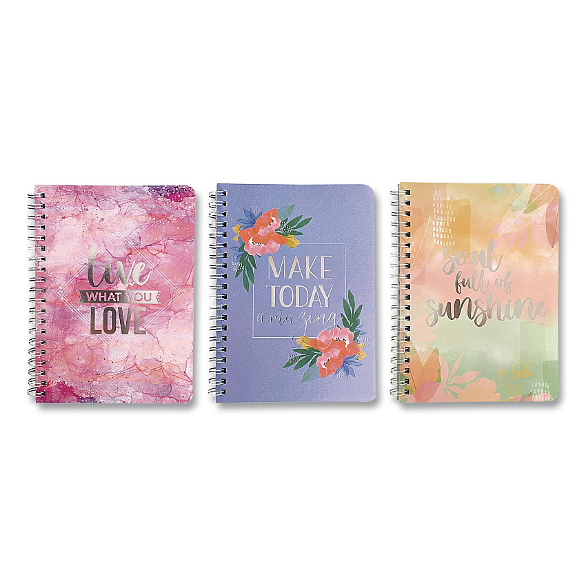 Carolina Pad Silver Lining Hardcover Journal, Medium/College Rule, Randomly Assorted Cover Designs and Colors, (80) 7 x 5 Sheets (35000)