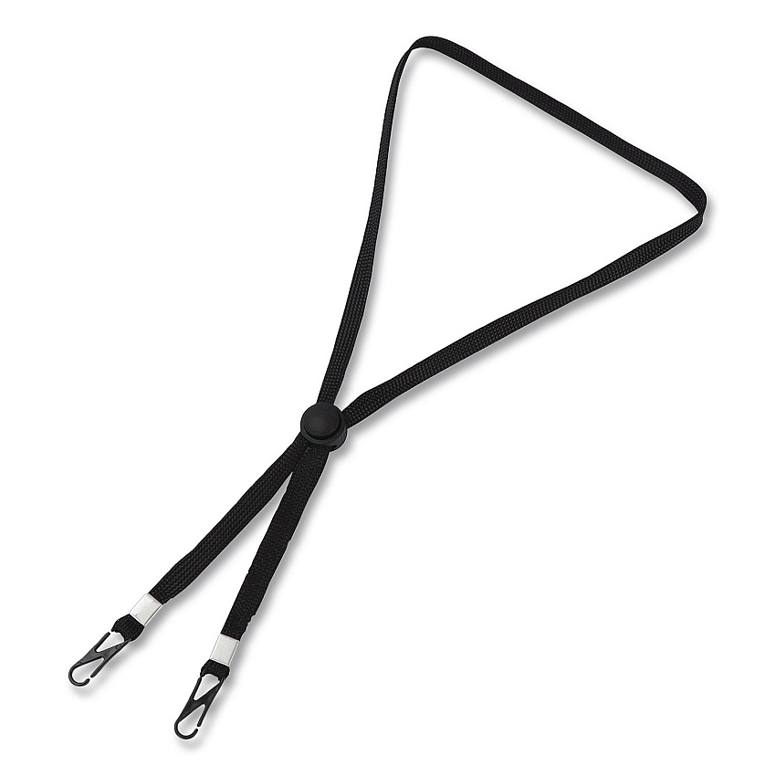 Cliq-It Face Mask Lanyard, Plastic Fastener, 30" Long, Black (CL61312BL)