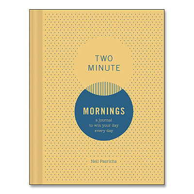 Chronicle Books Guided Journal: Two Minute Mornings - Win Your Day Every Day by Neil Pasricha, Gold/Blue Cover, (152) 6.25 x 4.75 Sheets (978145216346)