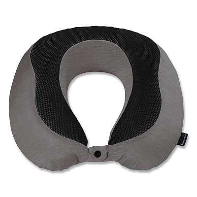 Brookstone U-Shaped Memory Foam Travel Pillow, One Size Fits Most, 12.6 x 3.74 x 12.2, Gray/Black (BNPM0007)