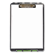 Dexas ClearView Clipcase Storage Clipboard, 0.35" Clip Capacity, Holds 8.87 x 12.25 Sheets, Gray/Green (5717802)