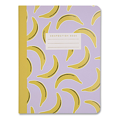 DesignWorks Ink Designer Composition Book, Randomly Assorted Banana and Strawberry Cover Designs, Wide/Legal Rule, (80) 9.75 x 7.5 Sheets (TCOMPA114ST)