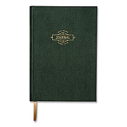 DesignWorks Ink Hardcover Journal, Narrow Rule, Green/Gold Soft-Touch Synthetic Suede Cover, (80) 7.88 x 5.5 Sheets (TJB5824ST)