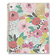 Blue Sky Day Designer Secret Garden Mint Academic Weekly/Monthly Twin-Wire Notes Planner, 11 x 8.5, 12-Month: July 2025 to June 2026 (137896A26)