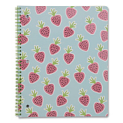 DesignWorks Ink Twin-Wire Notebook, Randomly Assorted Banana and Strawberry Cover Designs, 1-Subject, Wide/Legal Rule, (80) 10.5 x 8.5 Sheets (TTWSA114ST)