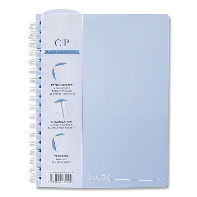 Carolina Pad Noted Neutrals Ideal Notebook, Management Format with College Ruling, Randomly Assorted Cover Colors, (100) 9.5 x 7.35 Sheets (13008)