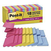 Post-it Pop-up Notes Super Sticky Pop-up Notes Summer Joy Collection Colors, Cabinet Pack, 3" x 3", Assorted Colors, 90 Sheets/Pad, 18 Pads/Pack (R33018SSJOYC)