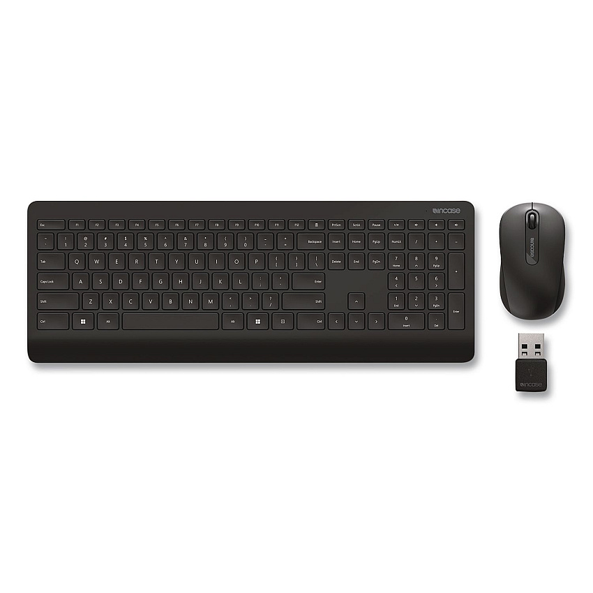 Incase Designed by Microsoft Wireless Desktop 900 Keyboard and Optical Mouse Combo, 2.4 GHz Frequency/30 ft Wireless Range, Black (PT300001)