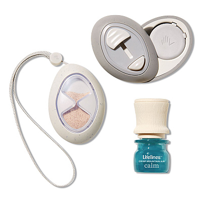 Lifelines Essential Oil Meditative Grounding Stones and Crisp Mountain Air Essential Oil, Gray, 2/Pack (114502)