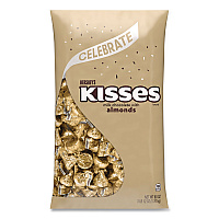 Hershey's KISSES with Almonds, Gold Foils, 60 oz Bag (HEC62083)