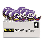 Scotch Gift Wrap Tape with Dispenser, 1" Core, 0.75" x 50 ft, Clear, 6/Pack (615SIOC)