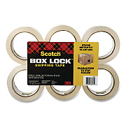 Scotch BOX LOCK Shipping Tape, 3" Core, 1.88" x 38.2 yds, Clear, 6/Pack (3950S6)
