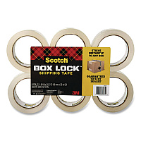 Scotch BOX LOCK Shipping Tape, 3" Core, 1.88" x 38.2 yds, Clear, 6/Pack (3950S6)