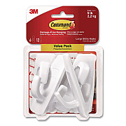 Command Large Utility Hooks, Plastic, White, Supports 5 lb, 6/Pack (170036ES)