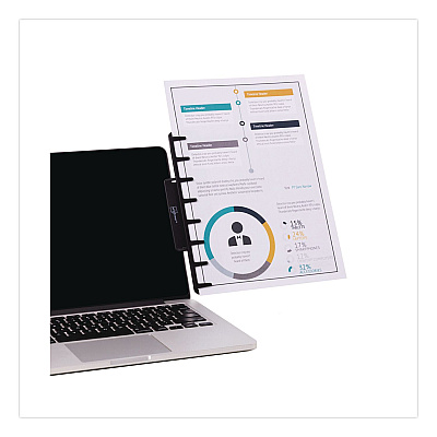 NoteTower Monitor Document and Note Holder, Hold Up to 4 Legal Size Sheets, Plastic, Black (NTR2001)