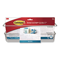 Command Bath Shower Caddy, 12.75 x 4.25 x 4, Satin Nickel (24358308)