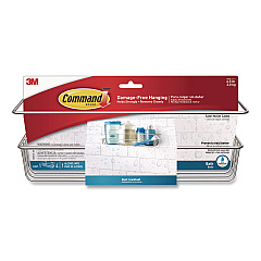 Command Bath Shower Caddy, 12.75 x 4.25 x 4, Satin Nickel (24358308)