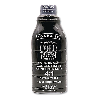 Java House Cold Brew Coffee Concentrate, Pure Black, 32 oz Bottle (HFP01607)