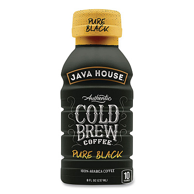 Java House Cold Brew Coffee, Pure Black, 8 oz Bottle, 24/Carton (HFP01781)